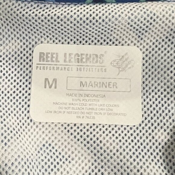 Reel Legends Mariner Blue & White Sleeveless Button Up Top Women's Size M - Picture 5 of 5